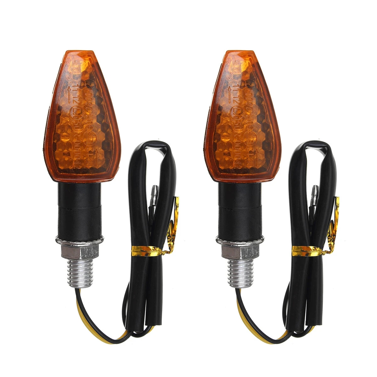 

2pcs 12V M10 14 LED Motorcycle Turn Signal Lights Amber Indicator Lamp Universal