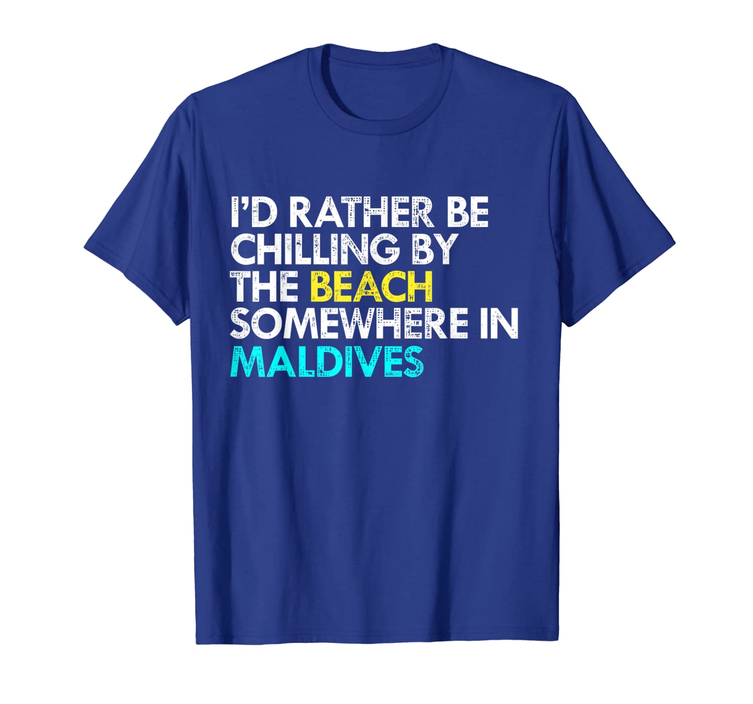 

I'd Rather Be In Maldives T-shirt, White;black