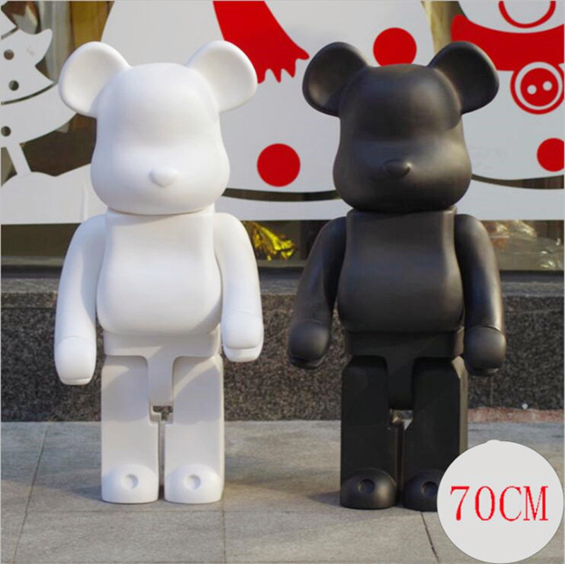 

Hot 1000% 70CM Bearbrick Evade glue Black. white and red bear figures Toy For Collectors Be@rbrick Art Work model decorations kids gift