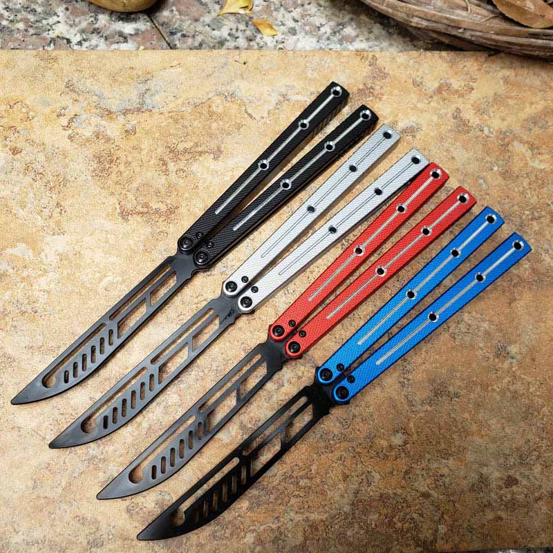 

New Theone Balisong Snake Sea Monster Butterfly Training Trainer Knife Not Sharp Black Blade Bushing System Jilt Swing Knives Hom EX10 Chimera BM51 V3 V6 Squid Triton