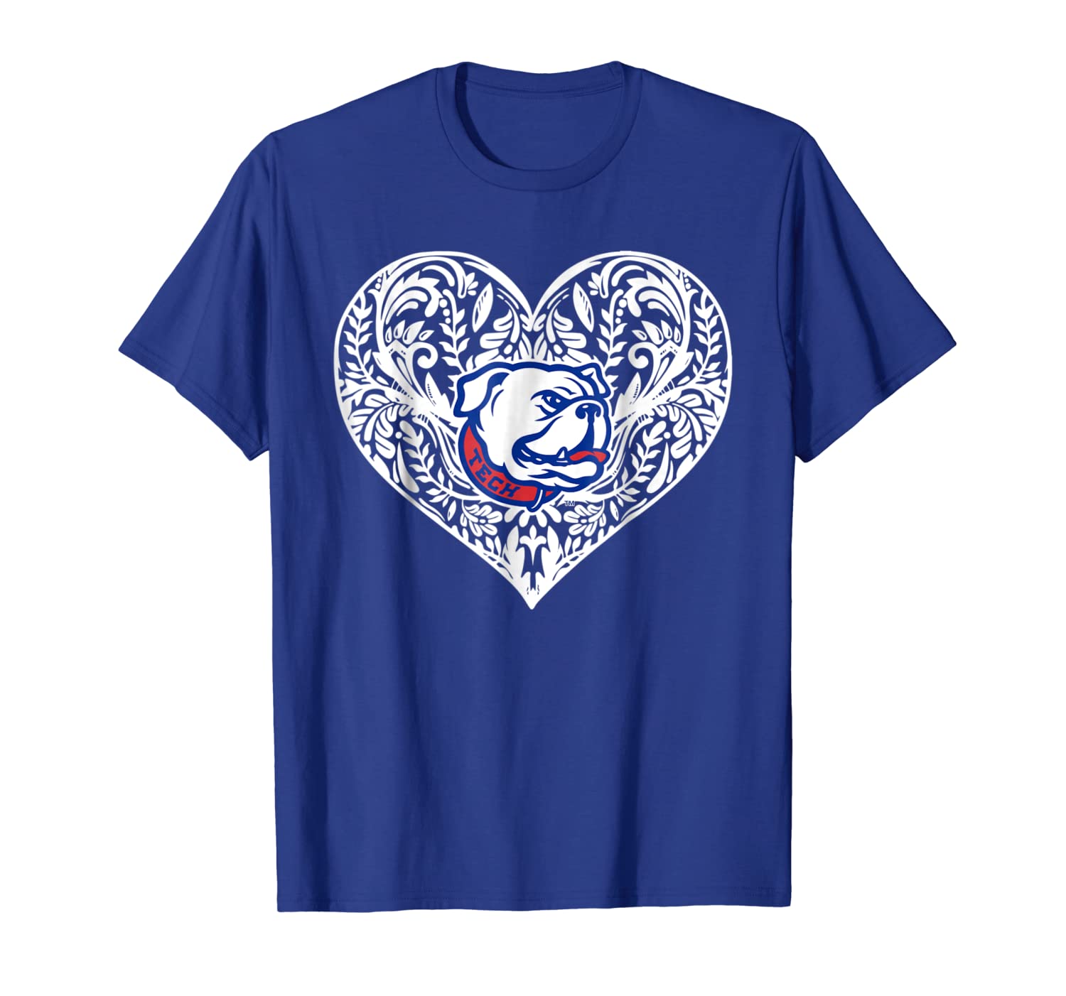 

Louisiana Tech Bulldogs Patterned Heart T-Shirt - Apparel, White;black