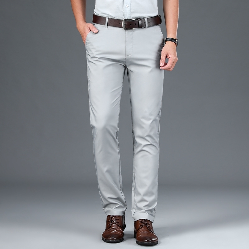 

Hengyuanxiang casual thin loose straight spring and summer business middle-aged trousers men's pants, Black