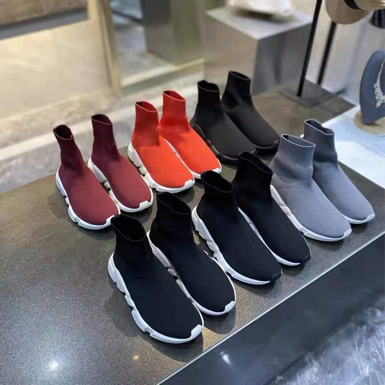 

Highest Quality Designer Knitting Casual Shoes Luxury Women Men Leather Lace Up Platform Oversized Sole Sneakers Spend 35-45, Black
