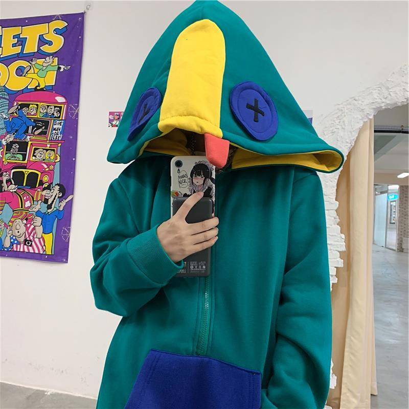 

2021 New Fashion Frog Tops Streetwear Funny Green Hoodies Mens Hip Hop Amine Sweatshirts Fashions Harajuku with Big Hoodie Yhw9
