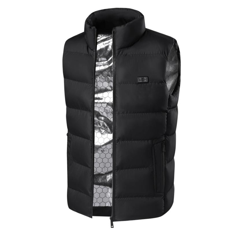 

Men' Tank Tops KOENVE Winter Vest Smart Heating Warm Stand Collar Top, White;black