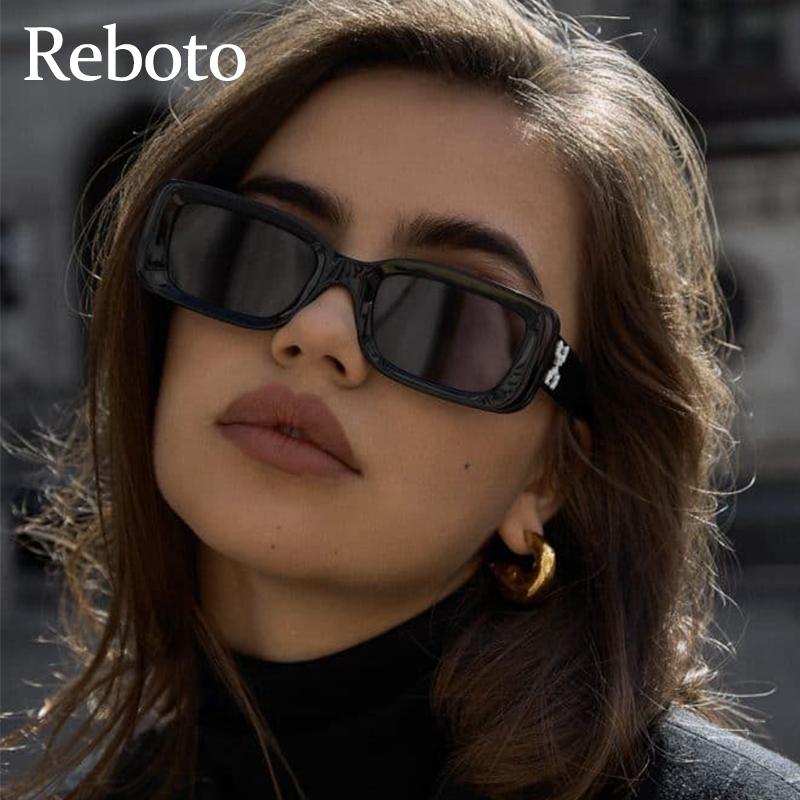 

Sunglasses Brand Rectangle Vintage Small Square Women Fashion Black Retro Sun Glasses Female UV400 Eyewears