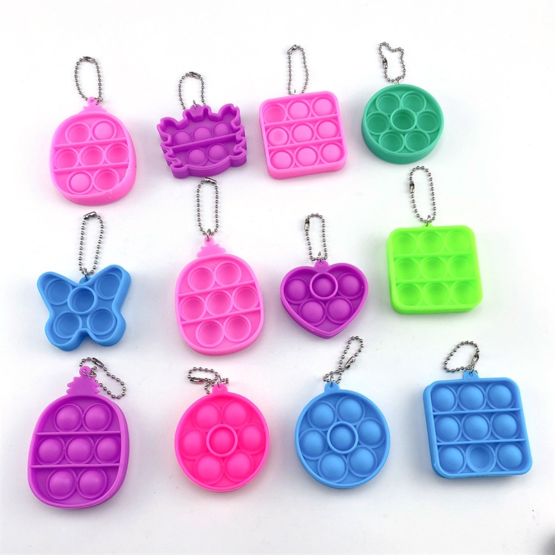 

Square Toy Keychain Simple Bubble Dimple Silicone Push Pop Fidget Popper Sensory Love Heart Shaped Stress Relife Infant Toys 2 55hj R2