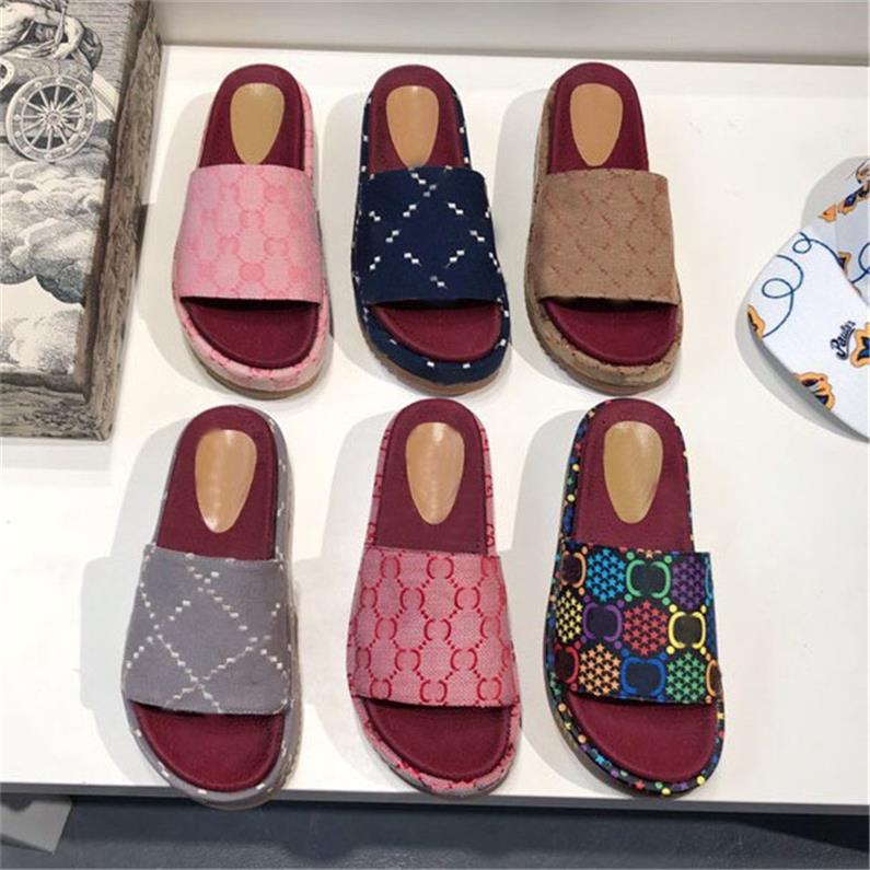 

Beach slippers fashion Thick bottom designer Women Shoes Cartoon Alphabet lady Platform Sandals Leather Heels letter High heel Slides Large size 35-41, Color11