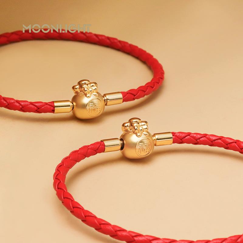

Charm Bracelets Fashion Jewelry For Women Blessing Bag Lucky Bracelet Recruit Wealth Red Leather Birthday Party Gifts