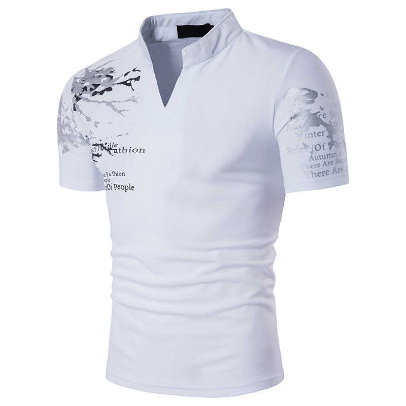 

Ffxzsj Designer Fashion Brand Male Printing Short-sleeve Slim Fit Shirt Men Shirts Casual Polo Homme Q190525, Black