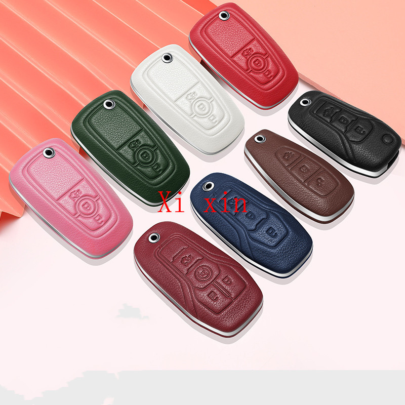 

For Ford focus edge escape mondeo Explorer kuga All-inclusive special key cover leather keychain shell car accessories for girls, Black