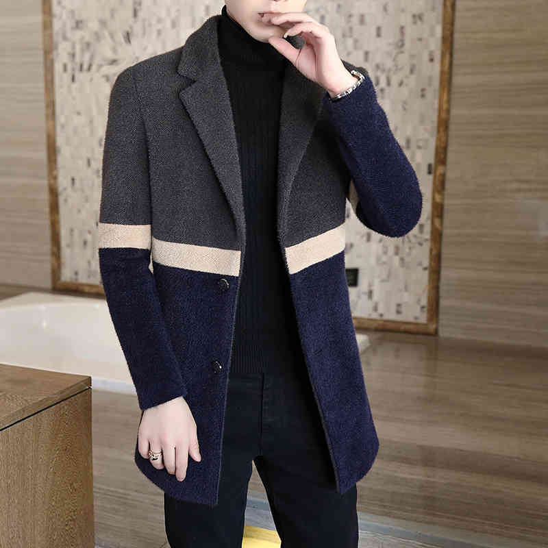 

men's hoodis & swatshirts blusa d lÃ£ comprida grossa masculina, casaco corta-vnto fino listrado stilo britÃ¢nico para outono invrno u27v, Black