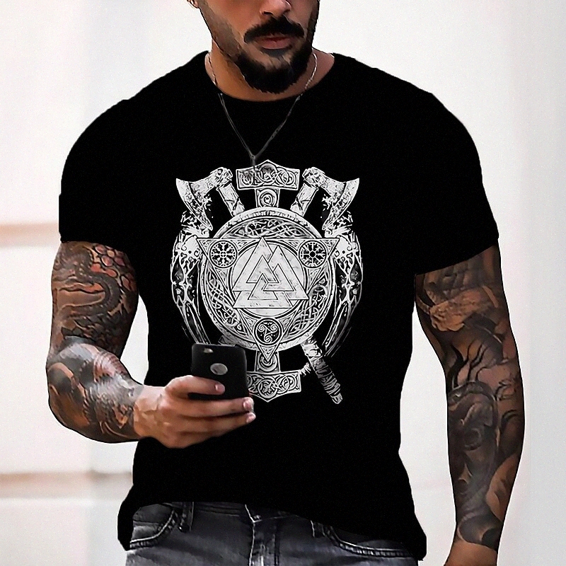 Men's Tee T shirt Shirt 3D Print Graphic Geometric Plus Size Crew Neck Casual Daily Short Sleeve Tops Basic Designer Slim Fit Big and Tall B