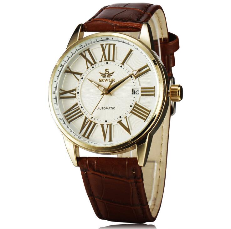 SEWOR mechanical watch Automatic movement watch leather belt men's casual fashion watch SEW05-2-image-661879739