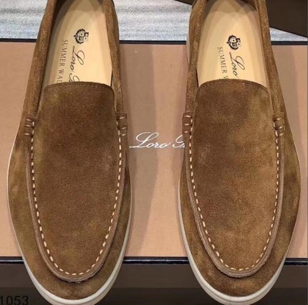 

Suede leather Mens Loro Walk shoes luxury sneakers nubuck designer Flats leisure dress shoe official Large size 45 46