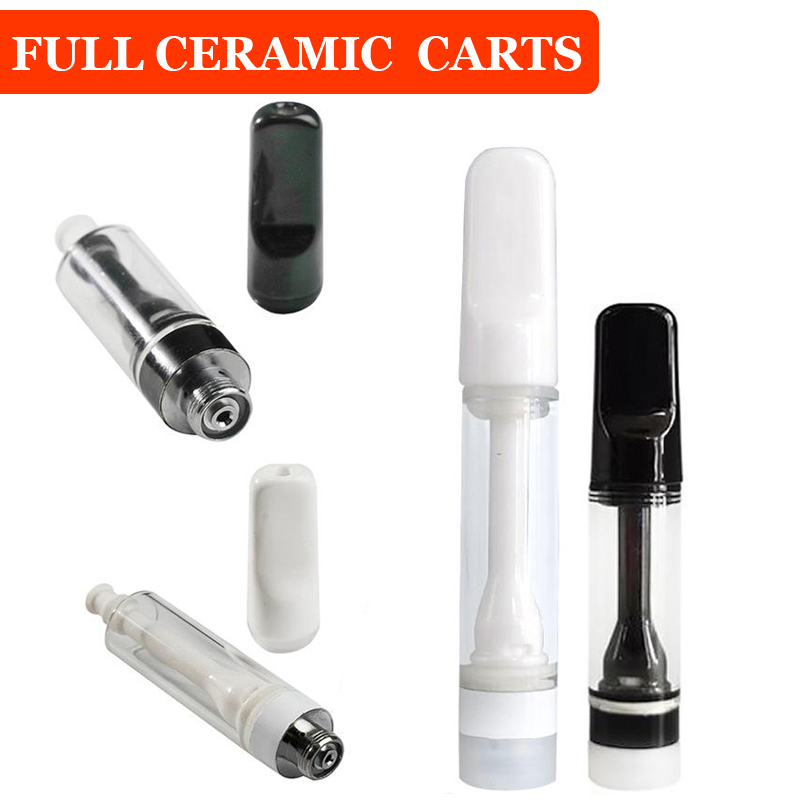 

Full Ceramic Vape Cartridges Delta 8 vapes pen cartridge Atomizers 0.5ml 0.8ml 1.0ml 510 Disposable Carts Childproof Snap Tops Thick Oil Lead Free No Heavy Metal DHL