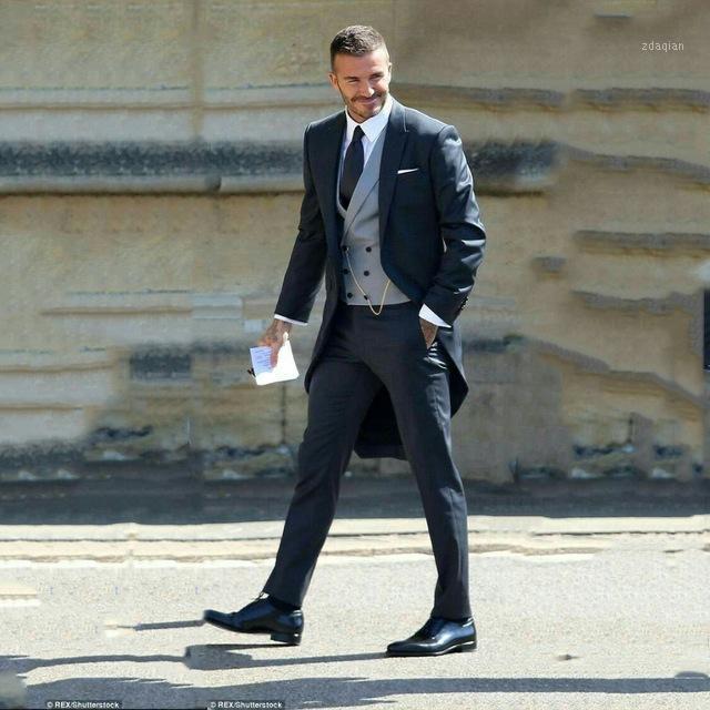 

Navy Blue/Black Tailcoat Long Jacket Wedding Suits For Men Slim Fit Italian Formal Tuxedos Large Dress Party Prom Suit 3 Pieces, Same as image