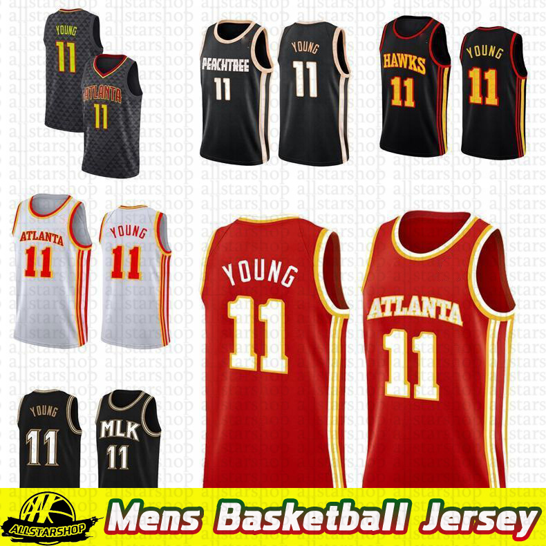 

2020/21 Men Trae 11 Young Jersey MLK Commemorative Jersey Basketball Jerseys Size S-XXL, Black;red