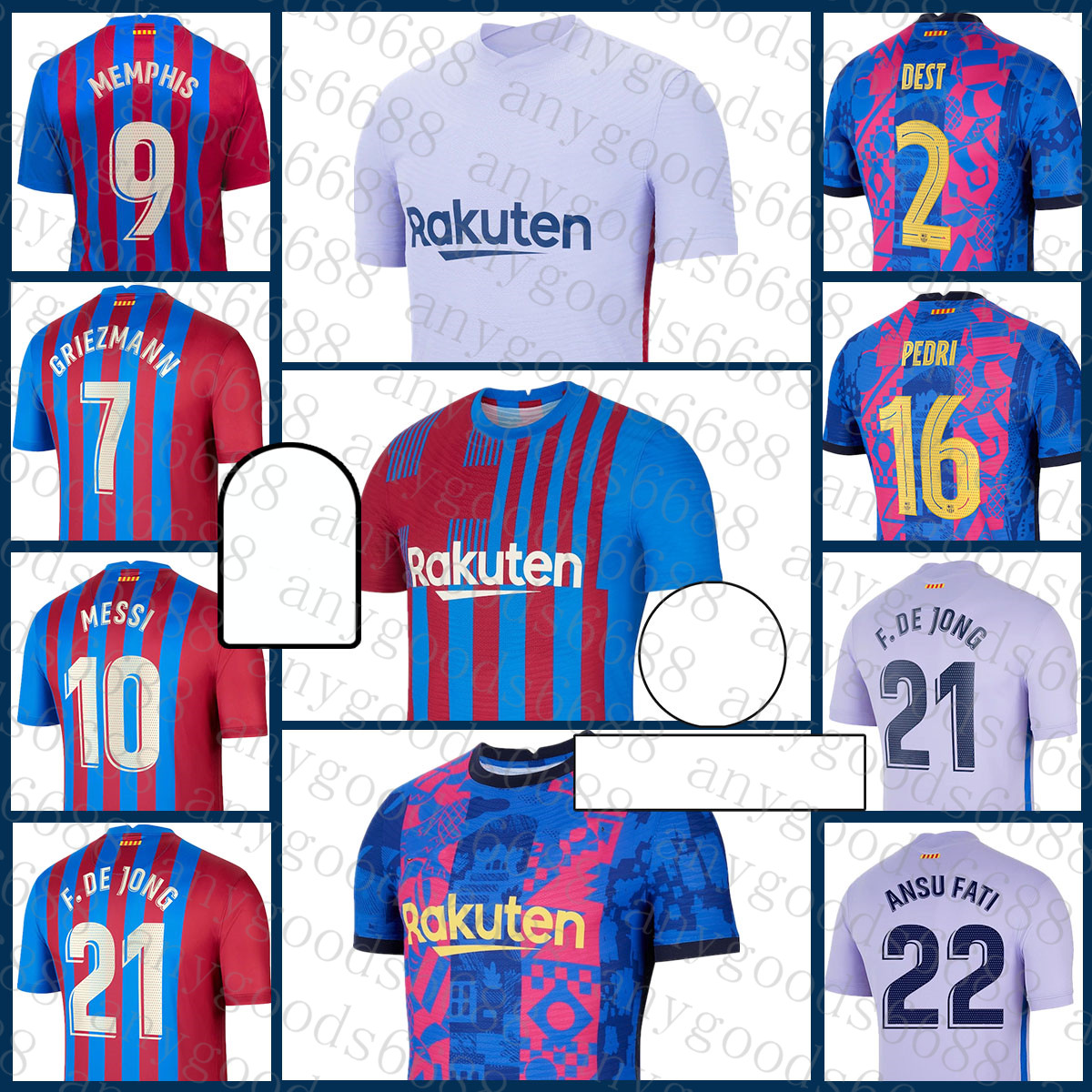 

Soccer Jersey Barcelona Mens DEST #2 Kids Kits PIQUE #3 Women RIQUI PUIG #6 Uniforms O.DEMBELE #7 PJANIC #8 MEMPHIS #9 ANSU FATI #10 SERGIO #5 COUTINHO #14 PEDRI #16 ALBA Brown, Patch+kids kits-basa