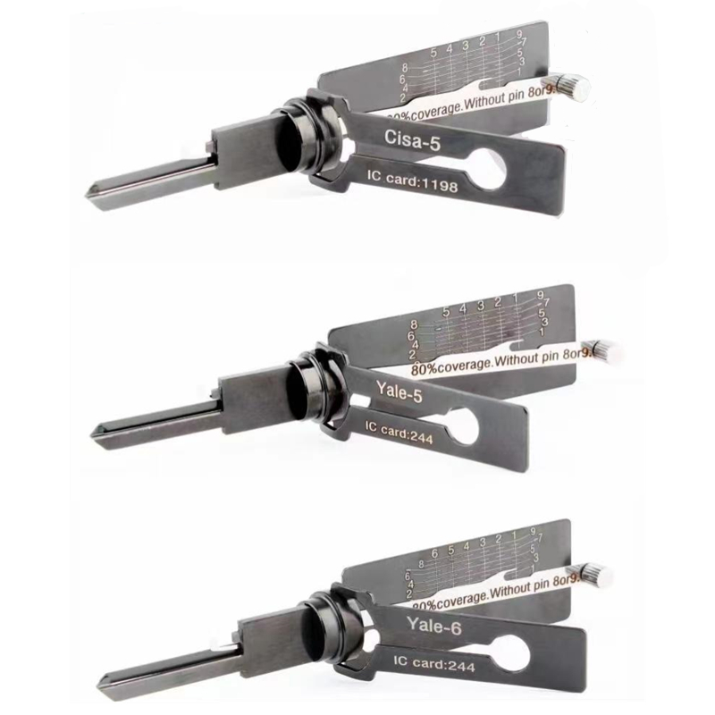 

Locksmith Supplies Original Lishi 2 in 1 Lock Pick Decoder Cisa-5 Yale-5 yale-6 For Yale Unlocking Civic Practice Safe Lock Picking Set Tools To Open Door