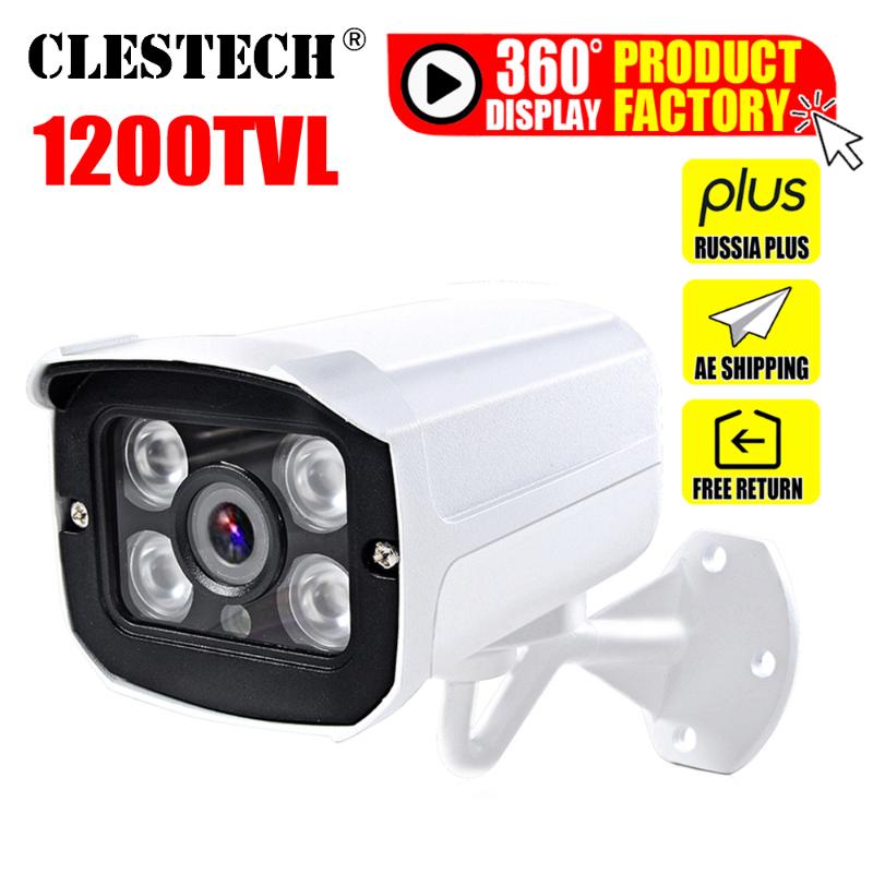 

Cameras 4led Array Metal 1/3cmos 1200TVL Cctv Camera Waterproof IP66 Outdoor Security IR-CUT Infrared 30m Night Vision Vidicon