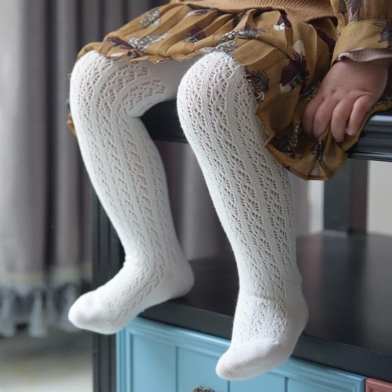 

Spring Summer Mesh Thin Baby Pantyhose Kids Girls Princess Tights Infant Children Stockings White Pink Soft Cotton Hosiery