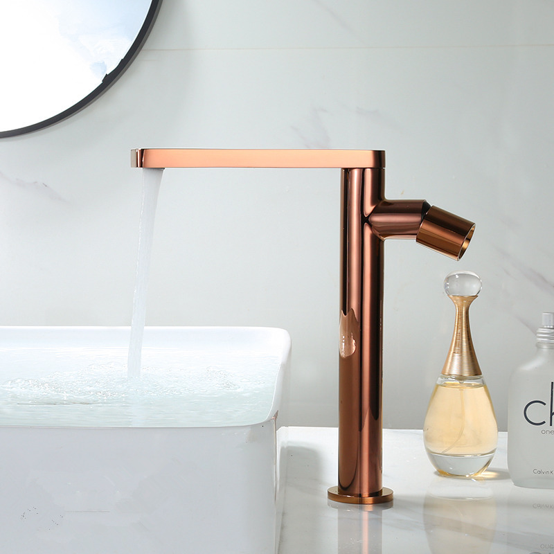 

2021 Rose Bathroom Gold Basin Mixer Tap Hot & Cold Faucet Brass Sink Water Crane New Arrivals A51o
