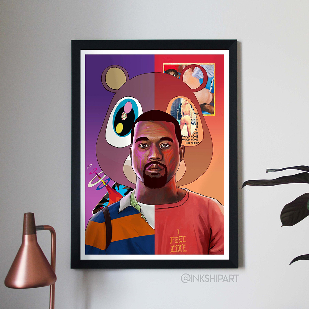 

Kanye West Poster, Evolution Hip Hop Music Art Print Painting Hypebeast Canvas Poster Gifts for Boyfriend Bedroom Home Decor C0228