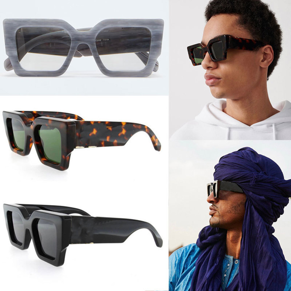 

Designer mens Catalina sunglasses off ER1003 super thick square frame wide temples classic plate black men ff Sun Glasses 51-20-145 casual