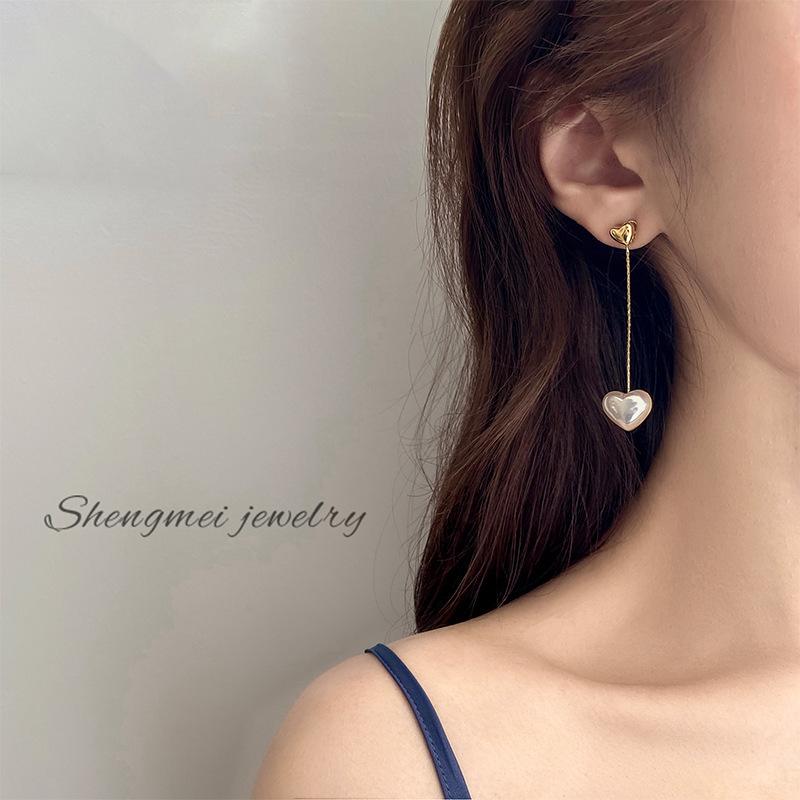 

Dangle & Chandelier 2021 Women's Earrings Fashion Elegant Tassels Heeart Metal For Women Bride's Party Gifts Jewelry Wholesale, Silver
