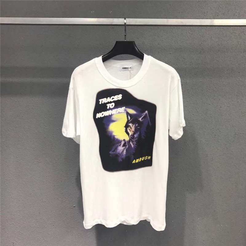 

2021 New Top Latest Hip-hop High-quality Wolf Ambush Men Women t Shirts Street Wear Couple Skateboard Streetwear Short Sleeve Cotton Tees 0v, White