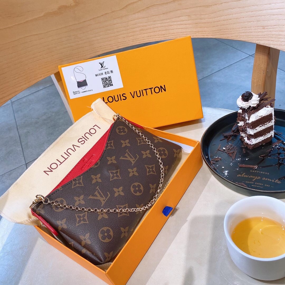 

LB13 2021 Luxury LV LOUIS VUTTON Pallas women handbags with adjustable shoulder strap fashion genuine leather Crossbody Bag, Red;black