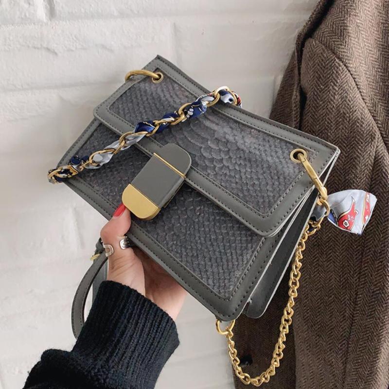

Crocodile pattern Square Armpit bag 2021 Fashion New Quality PU Leather Women's Designer Handbag Chain Shoulder Messenger Bag, Black