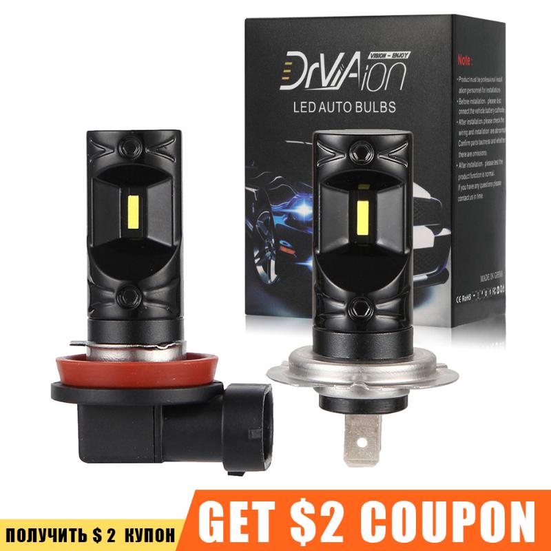 

Car Headlights 2Pcs H8 H11 H7 H9 Led Fog Lights Bulb Headlight 5000LM 6500K Driving Running Lamp Auto Leds Light 12V 24V DrViAion