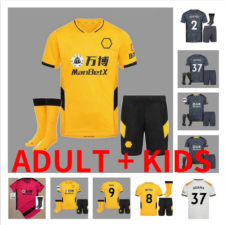 

21/22 Wolves Soccer Jerseys Home away Third ADAMA SEMEDO RAUL NETO NEVES J.OTTO PODENCE Football Shirts Men Kids Kits sock Full sets Uniforms 3rd