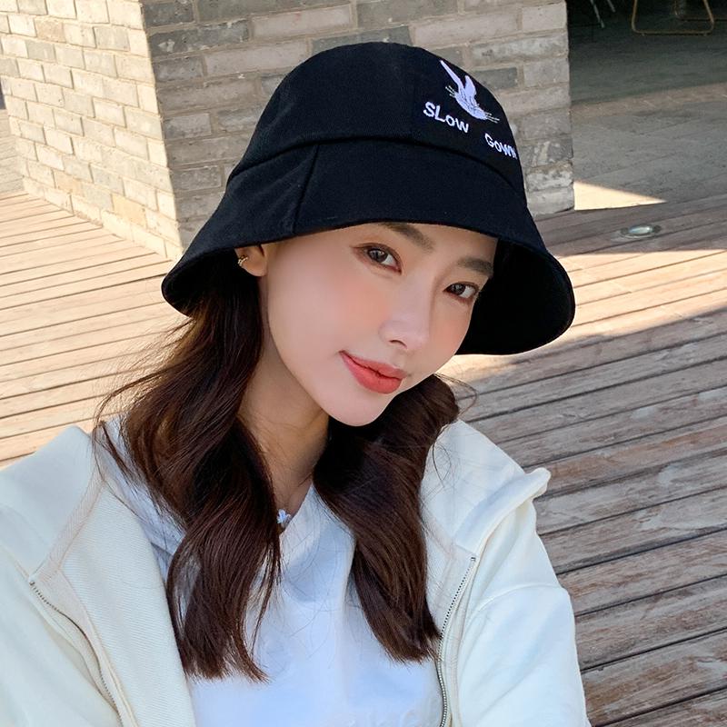 

Wide Brim Hats Spring And Autumn Summer Fisherman Cap Korean Version Of Cute Bugs Sun For Women Wild Basin Hat, White