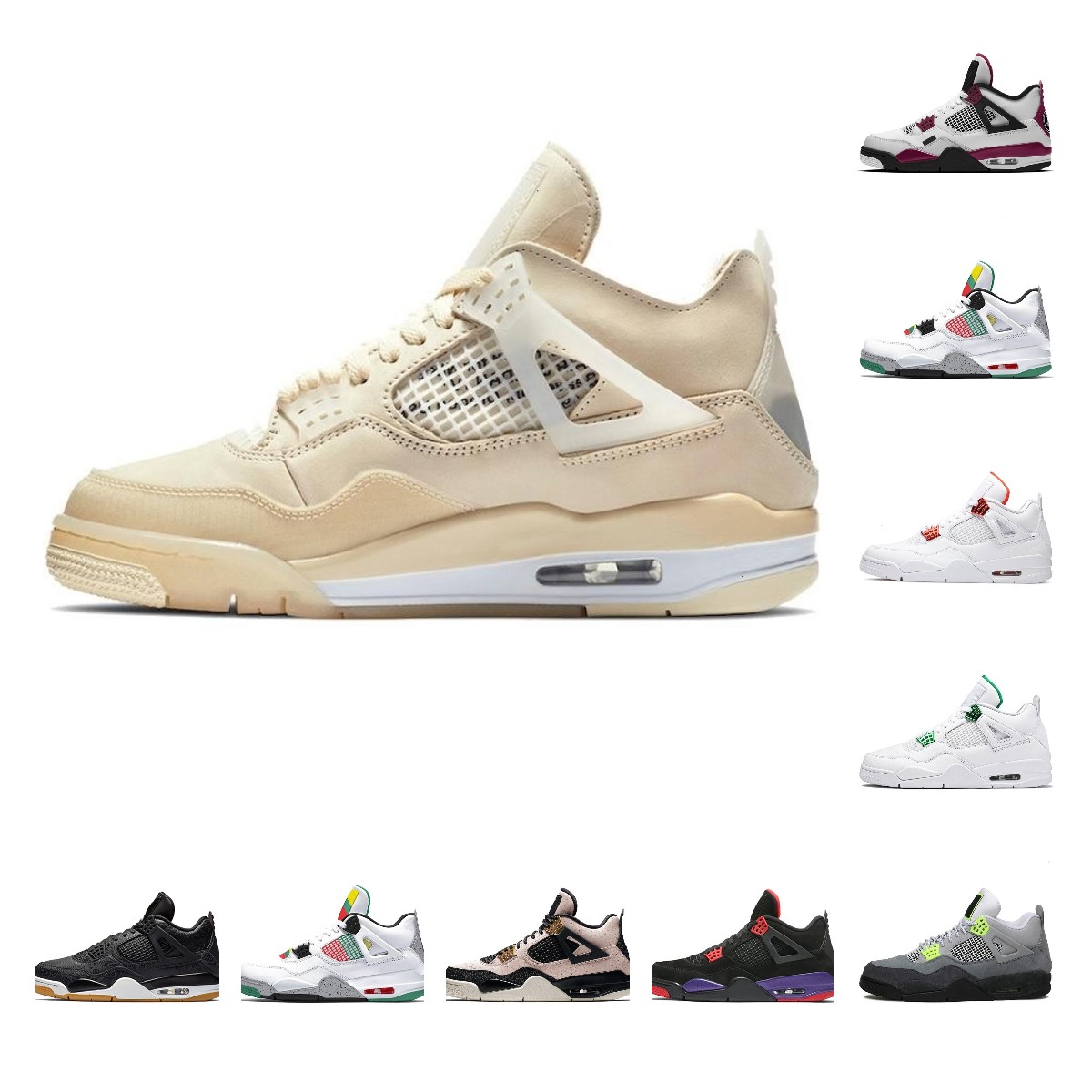

men shoes Top Quality Shoes man Fashion Travis Scotts sail 4 Jumpman Court Purple womens Mens Basketball Shoe Raptors Orange Metallic Neon PSGs trainers Sneakers, 40 white 40-47
