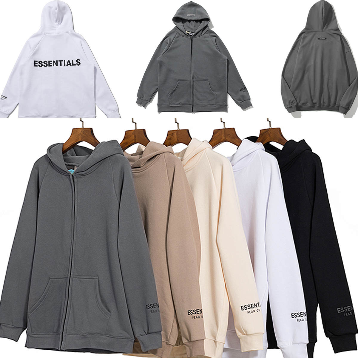 

Fear Of God Essentials Hooded Sweatshirt Women Men Logo Hoodie Skateboard Hip Hop Fog Hoody Hedging Zipper Cardigan K1