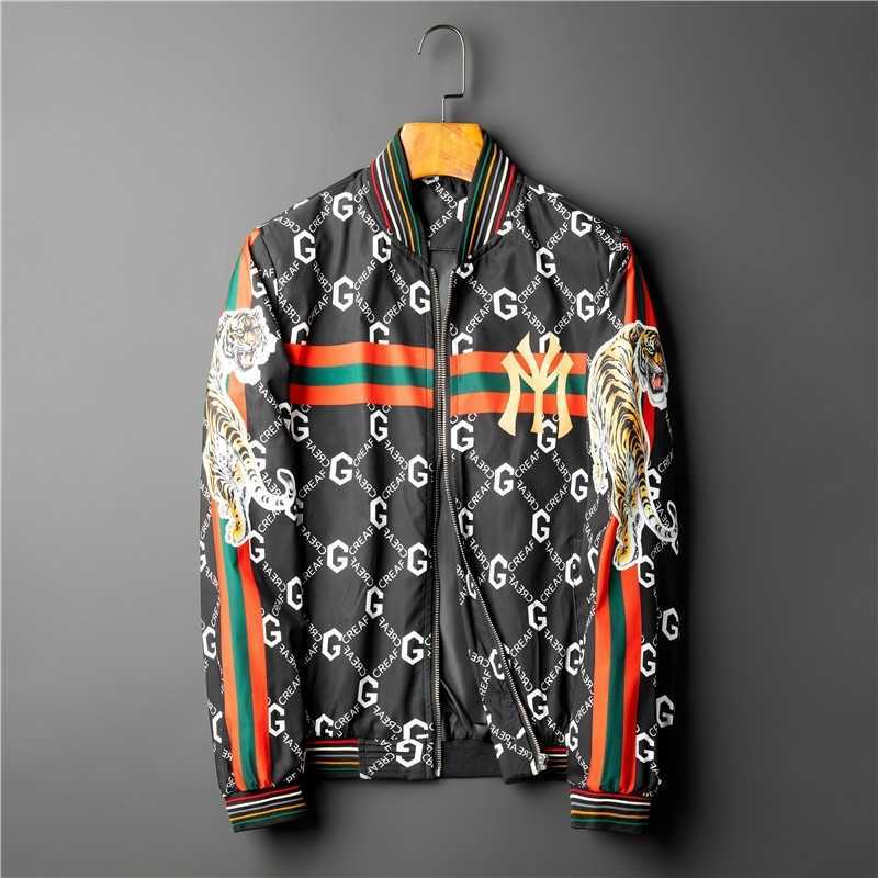 

Men's windbreaker autumn tide brand baseball collar jacket men's fashion European goods, Black;brown