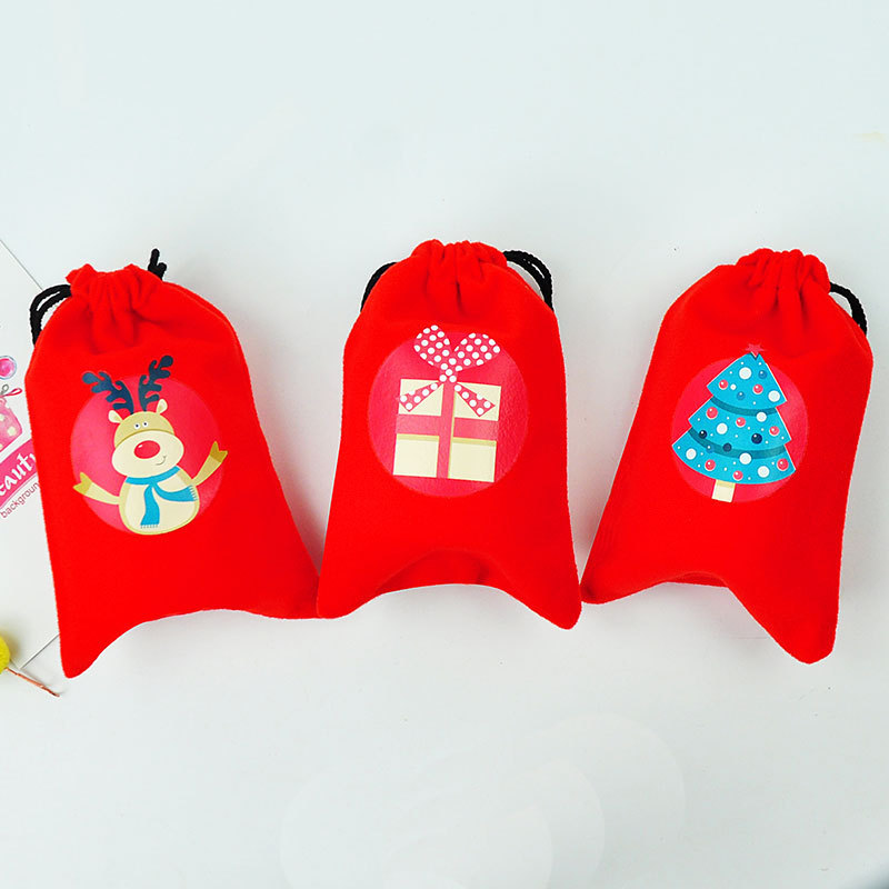 

Creative Christmas blessing Bag Drawstring Gift flannelette Candy Bags supplies