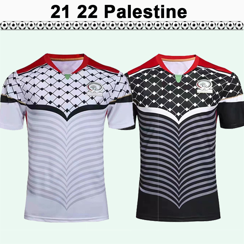 

21 22 Palestine National Team Mens Soccer Jerseys Home White Away Black Football Shirts Uniforms, Qm7068 21 22 away no patch