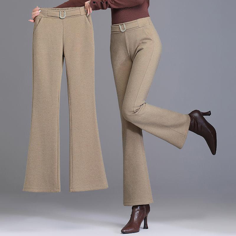 

Women's Pants & Capris Women Casual Loose Wide Leg Spring Autumn Mom Elastic High Waist Baggy Straight Thicken Slim Fashion Drape Trousers, Black;white