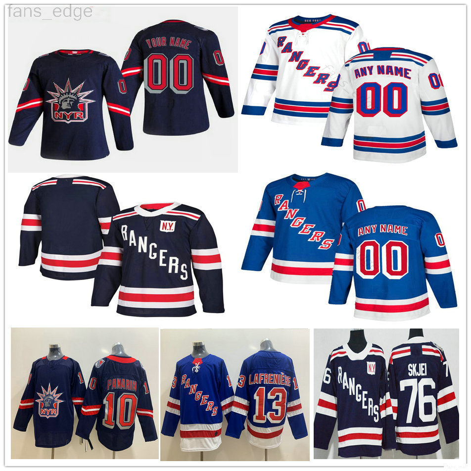 

Custom 2021 Reverse Retro New York Rangers Alexis Lafreniere Mark Messier Kreider Pavel Buchnevich Artemi Panarin Kaapo Kakko Hockey Jerseys, Black;red