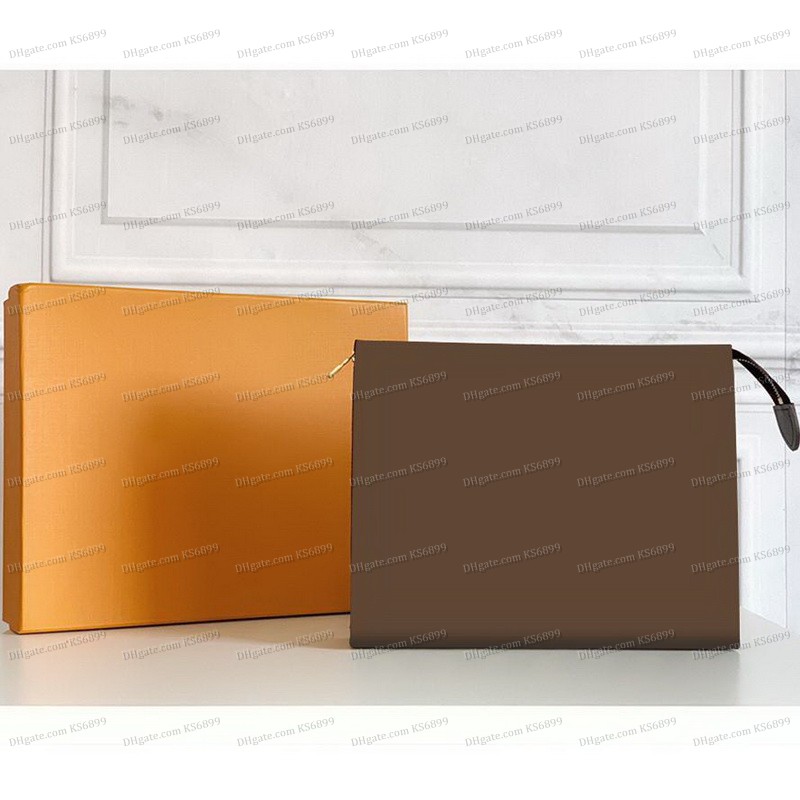 

Fashion Cosmetic Bag Cases Makeup Bags Make up Purse Wallet Handbags Toiletry Pouch 26cm Clutch Leather Waterproof Cosmetics For Men Women With DustBag KS6899, With dust bag