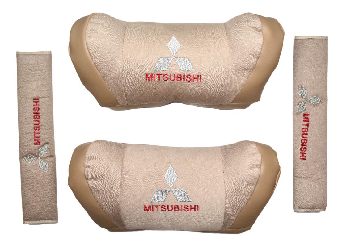 

seat cushions mitsubishi beige and black neck pillow set