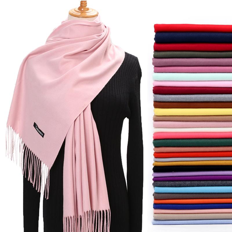 

Scarves Women Winter Scarf 2021 Pure Cashmere Thick Neck Warm Headband Hijab Lady Shawls Wraps Blanket Pashmina Female Echarpe