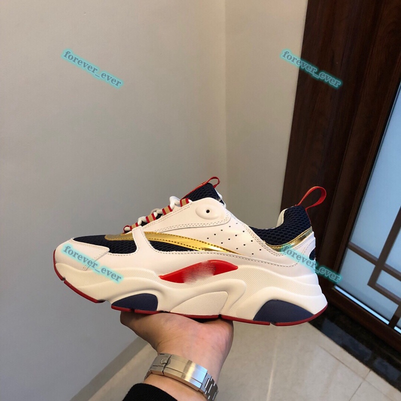 

New B22 B23 Men Women Low Top Flat Casual Shoes Canvas Calfskin Trainers jingObliques White Technical Knit Retro Patchwork Sneaker, Black