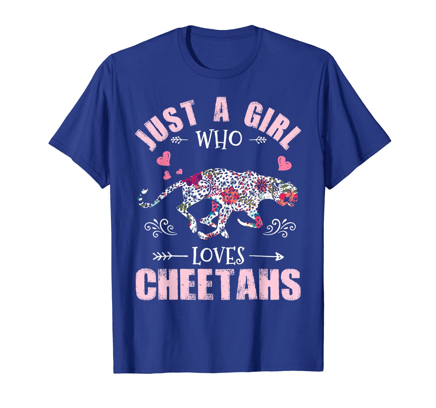 

Just a Girl who Loves Cheetahs T Shirt Cheetah Lover Gifts, White;black