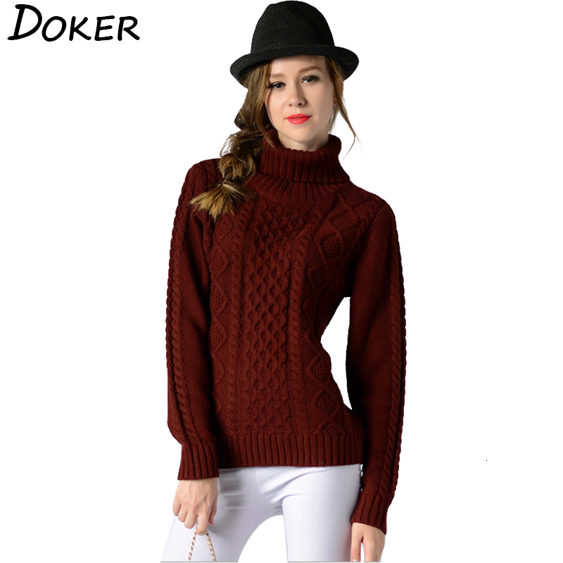 

2021 New Autumn Winter Thick Turtleneck Women Long Sleeve Pullovers Knitted Sweater Ladies Elegant Bottoming Knitwear Tops S4sw, Black