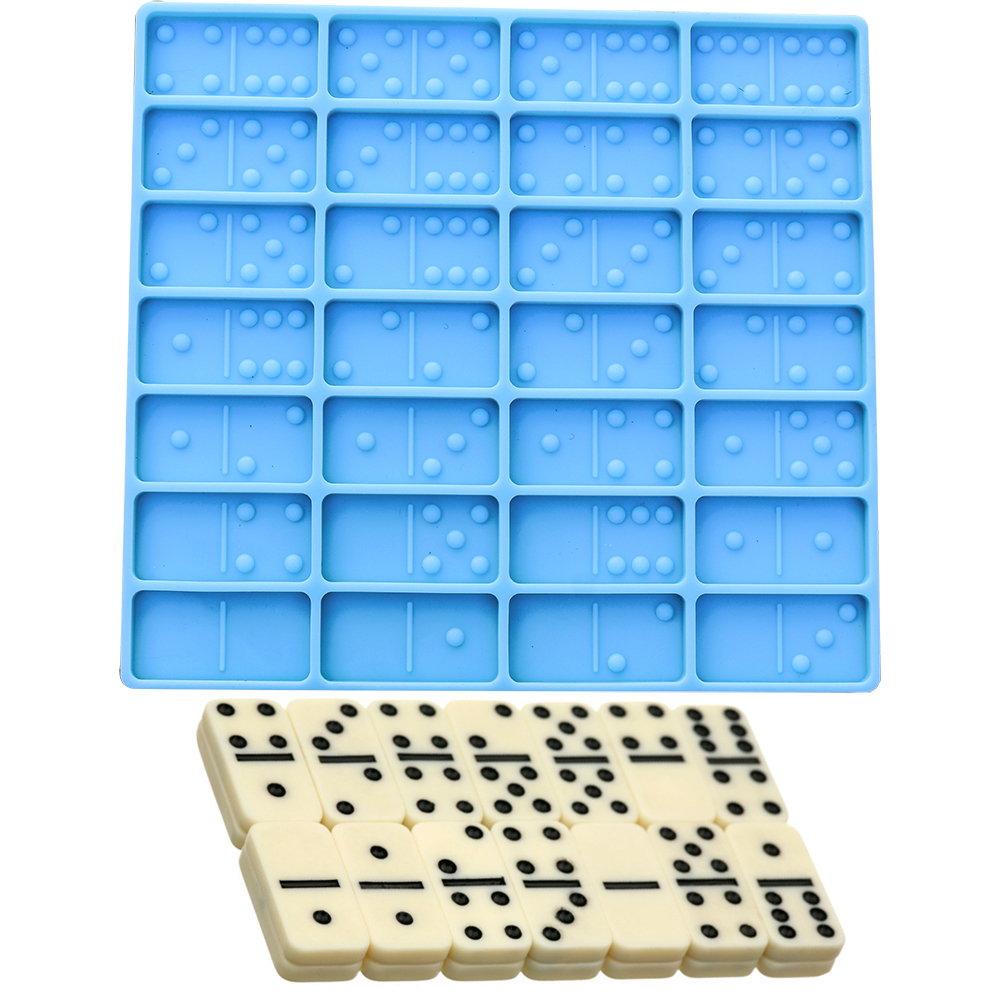 

Shiny Dominoes Silicone Epoxy Resin Mould cake mold fondant molds cake decorating tools chocolate fondant tools soap mold DIY 210225
